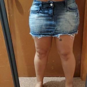 Mini jean skirt